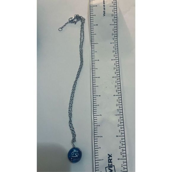 Cancer BLUE GLOBE ZODIAC STAR SIGN HOROSCOPE NECKLACE - Picture 6 of 9